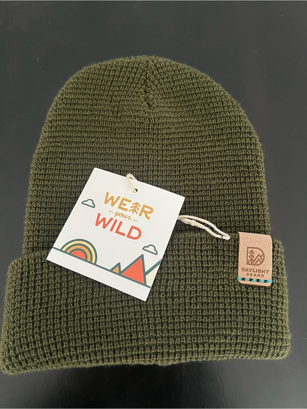 Kids Olive Green Beanie - Wear Your Wild